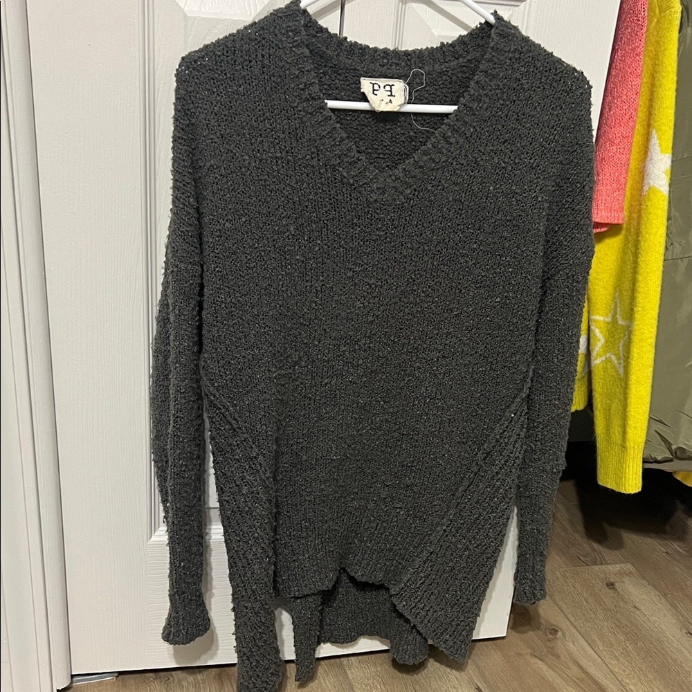 PPLA Dark Gray V-Neck Sweater